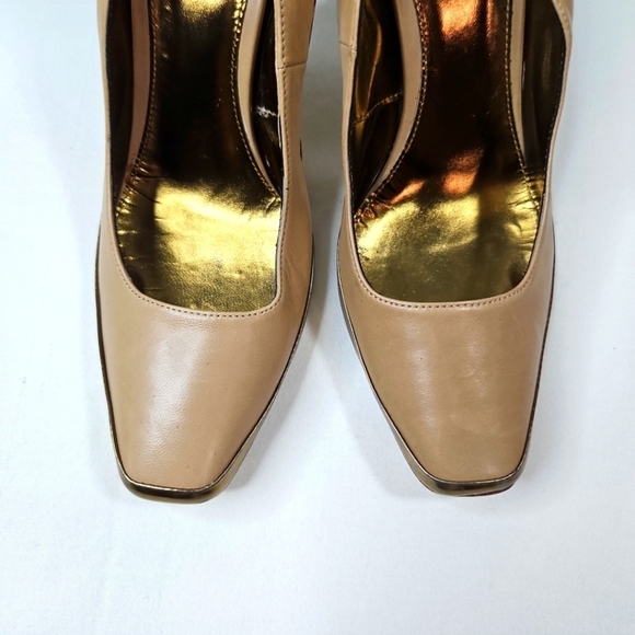 Elie Tahari Tan Leather Heels Sz 38 - Picture 5 of 9